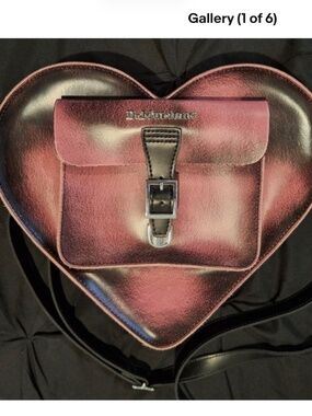 DR. MARTENS PINK & BLACK HEART CONVERTIBLE LEATHER CROSSBODY